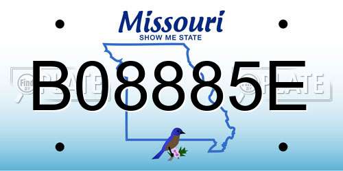 B08885E Missouri License Plate
