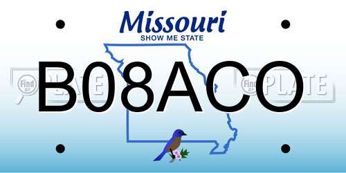 B08ACO Missouri License Plate