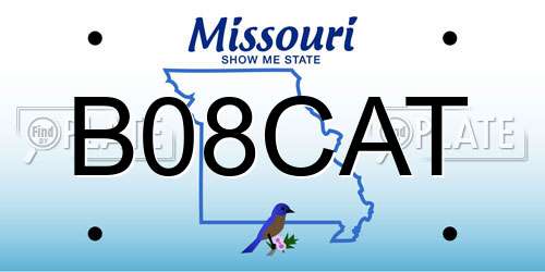 B08CAT Missouri License Plate
