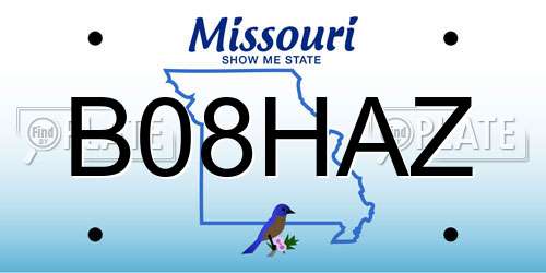 B08HAZ Missouri License Plate
