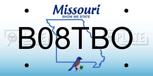 B08TBO Missouri License Plate