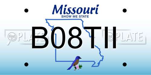 B08TII Missouri License Plate