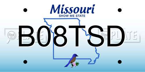 B08TSD Missouri License Plate