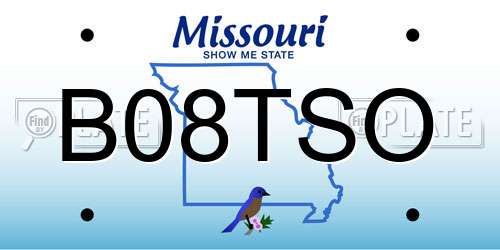 B08TSO Missouri License Plate