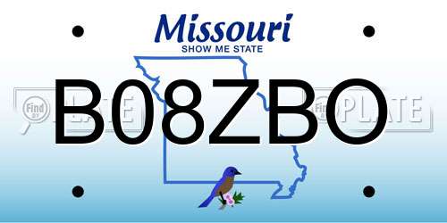 B08ZBO Missouri License Plate