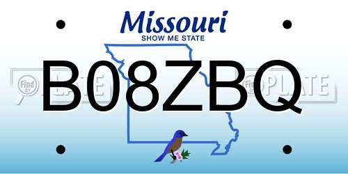 B08ZBQ Missouri License Plate