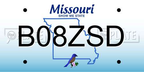 B08ZSD Missouri License Plate