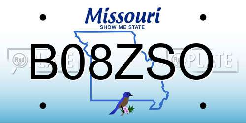 B08ZSO Missouri License Plate