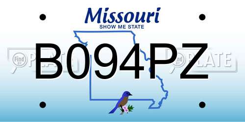 B094PZ Missouri License Plate