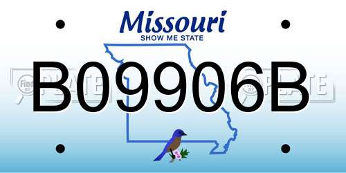 B09906B Missouri License Plate