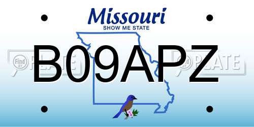 B09APZ Missouri License Plate