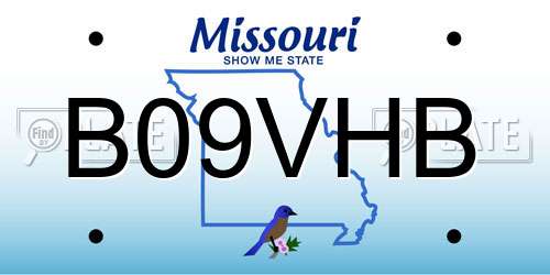 B09VHB Missouri License Plate