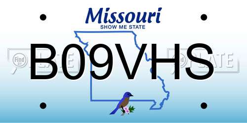 B09VHS Missouri License Plate