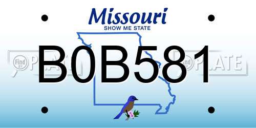 B0B581 Missouri License Plate