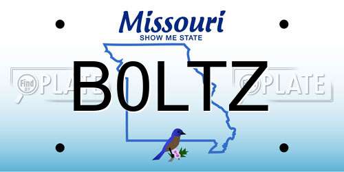 B0LTZ Missouri License Plate