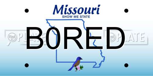 B0RED Missouri License Plate