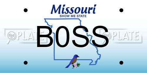 B0SS Missouri License Plate