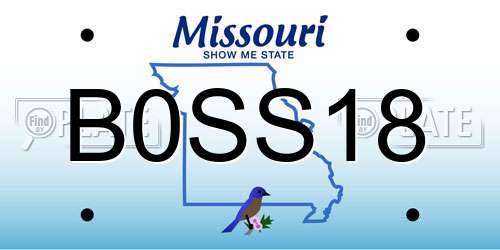 B0SS18 Missouri License Plate