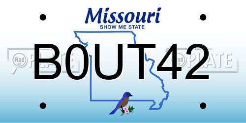 B0UT42 Missouri License Plate