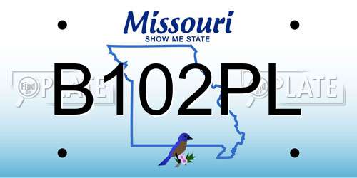 B102PL Missouri License Plate