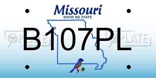 B107PL Missouri License Plate