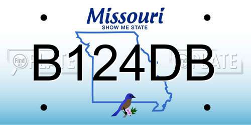 B124DB Missouri License Plate