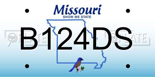 B124DS Missouri License Plate