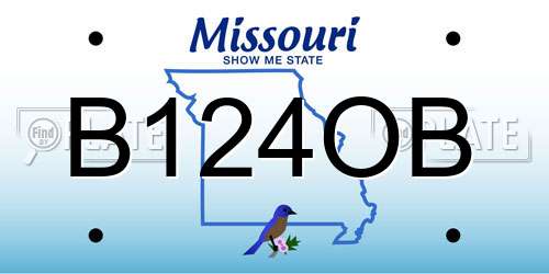 B124OB Missouri License Plate