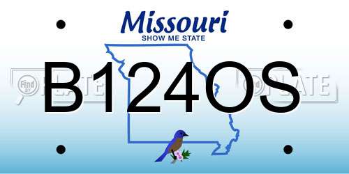 B124OS Missouri License Plate