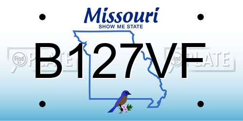 B127VF Missouri License Plate