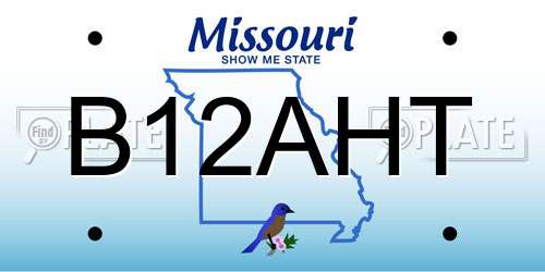 B12AHT Missouri License Plate