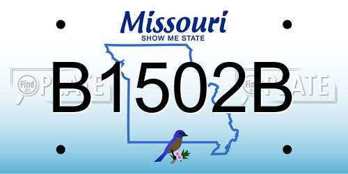 B1502B Missouri License Plate