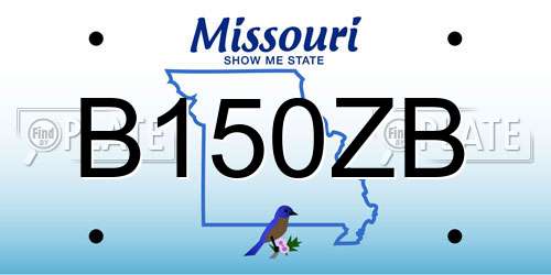 B150ZB Missouri License Plate