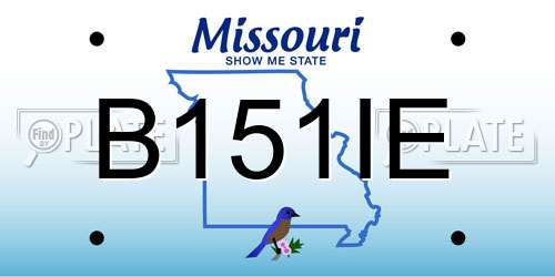B151IE Missouri License Plate