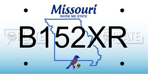 B152XR Missouri License Plate