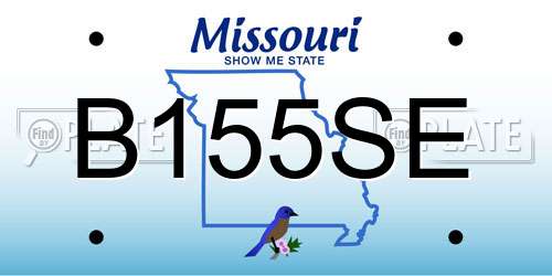 B155SE Missouri License Plate