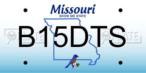 B15DTS Missouri License Plate