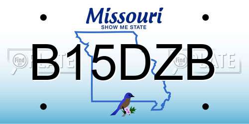 B15DZB Missouri License Plate