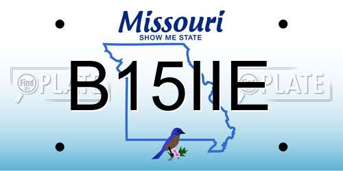 B15IIE Missouri License Plate