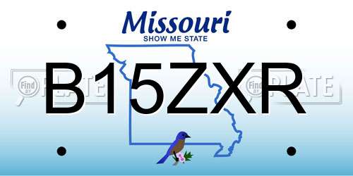 B15ZXR Missouri License Plate