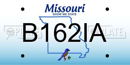 B162IA Missouri License Plate