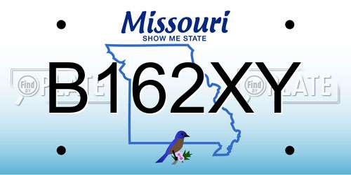 B162XY Missouri License Plate