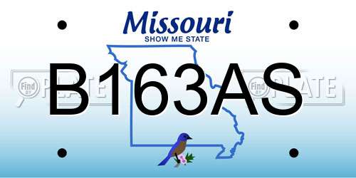 B163AS Missouri License Plate