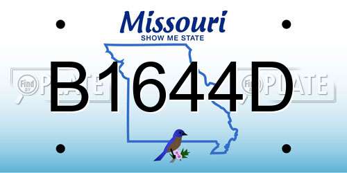 B1644D Missouri License Plate