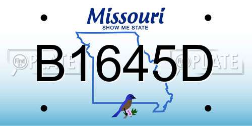 B1645D Missouri License Plate