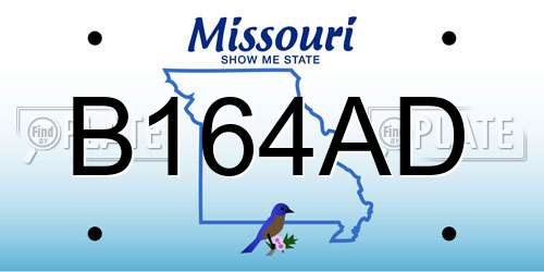 B164AD Missouri License Plate