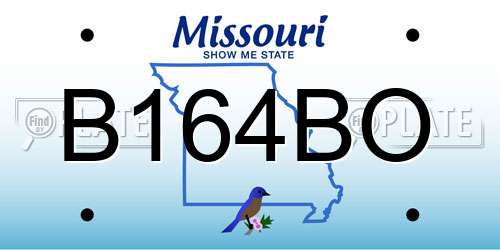 B164BO Missouri License Plate