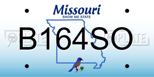 B164SO Missouri License Plate
