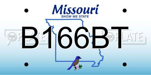B166BT Missouri License Plate