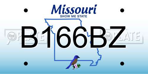 B166BZ Missouri License Plate